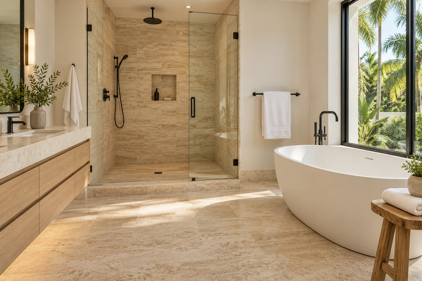 AI-generated concept of a serene remodeled bathroom