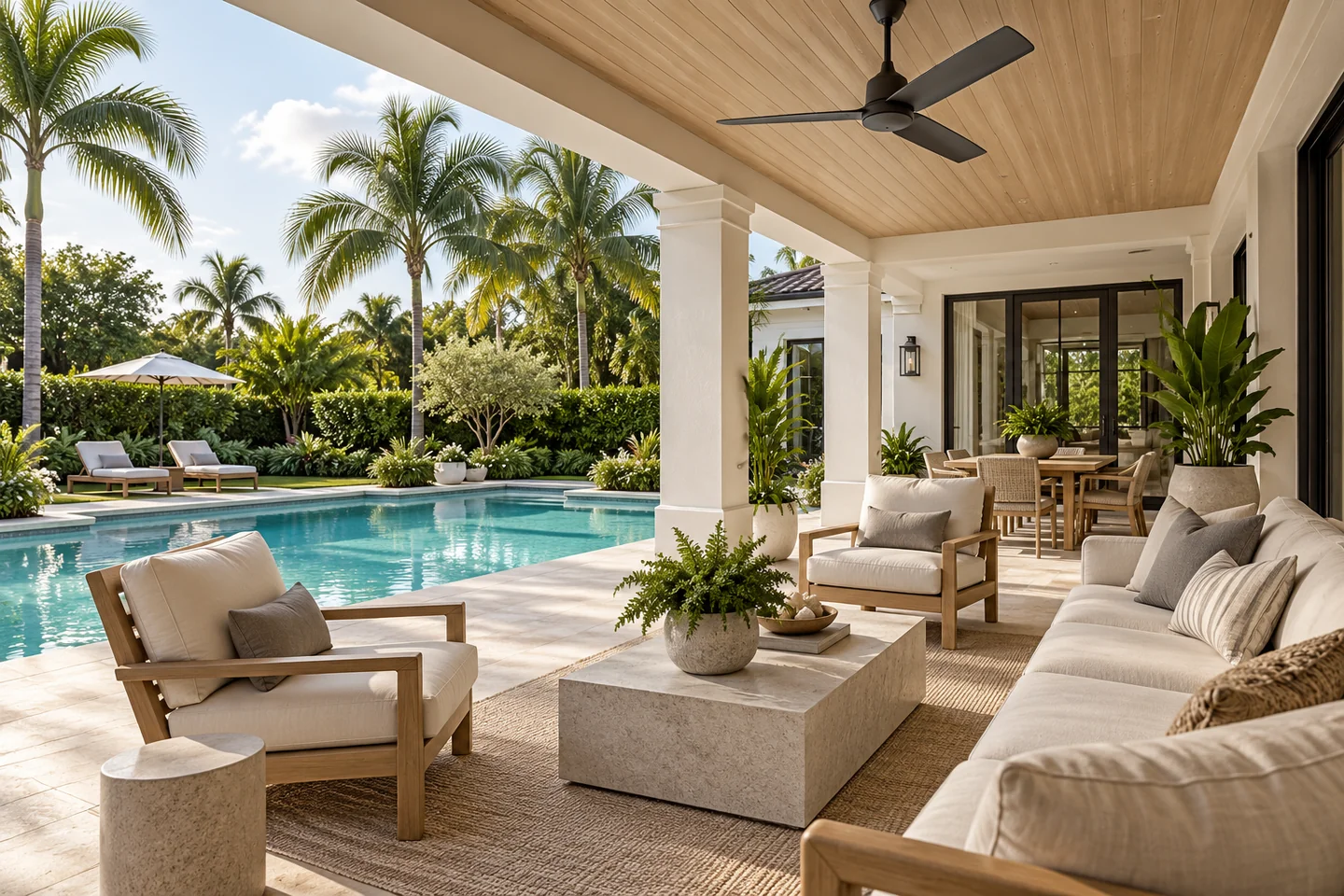 AI-generated concept of a South Florida outdoor living space